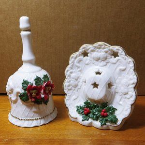 Classic Style by Loomco Holly on White Porcelain Votive & Bell Set